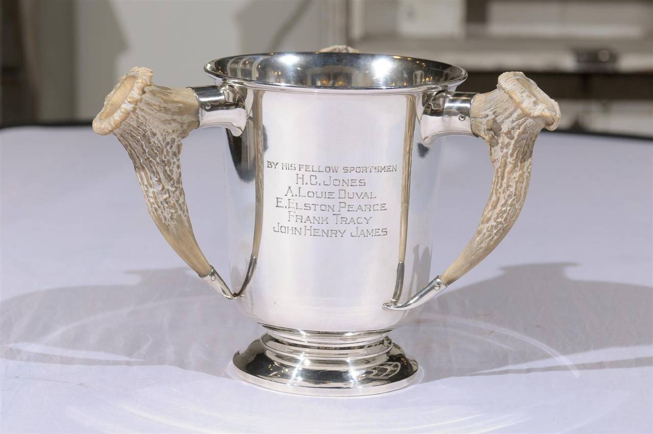 Sterling Silver Engraved Trophy In Excellent Condition In Atlanta, GA