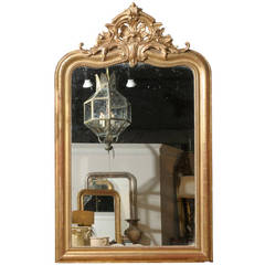 French Giltwood Mirror with Crest