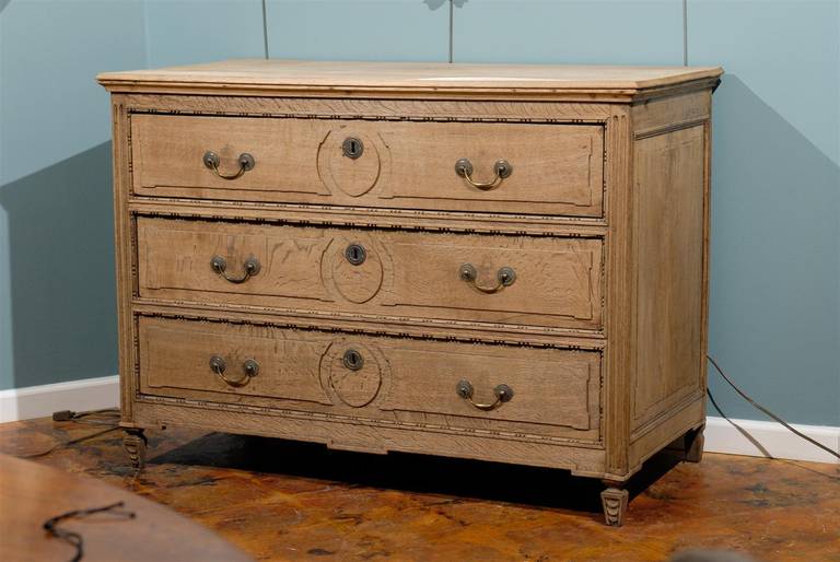 Bleached oak commode from Belgium.