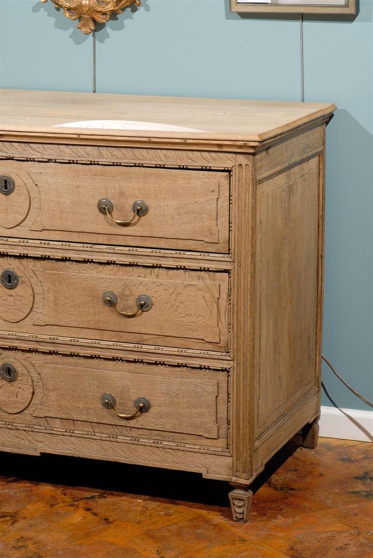 Bleached Oak Commode from Belgium In Excellent Condition In Atlanta, GA