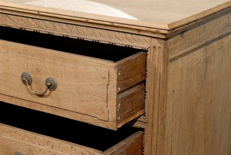 19th Century Bleached Oak Commode from Belgium
