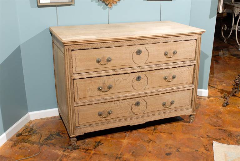 Bleached Oak Commode from Belgium 1