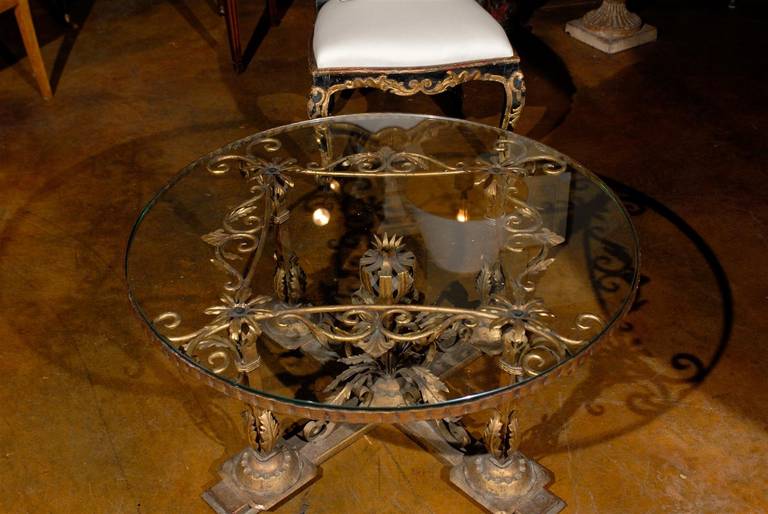 Turn of the Century Iron and Glass Coffee Table 1