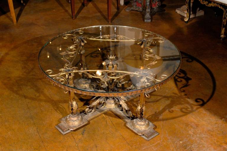 Turn of the Century Iron and Glass Coffee Table 3