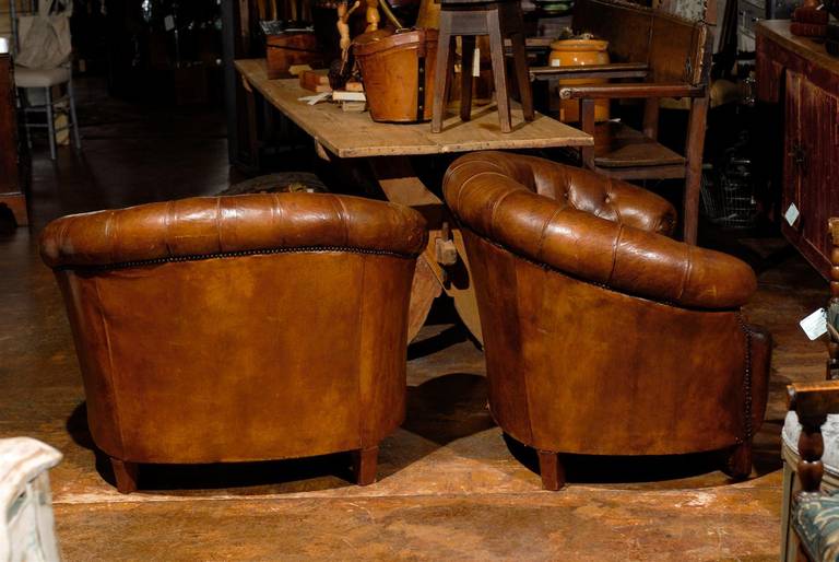 Pair of French Chesterfield Leather Chairs 3
