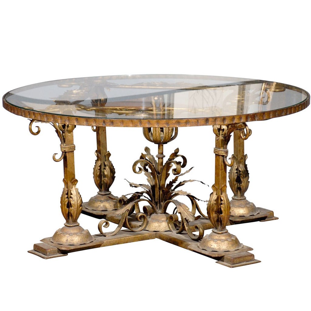Turn of the Century Iron and Glass Coffee Table