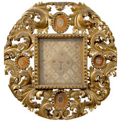 French Giltwood Religious Reliquary