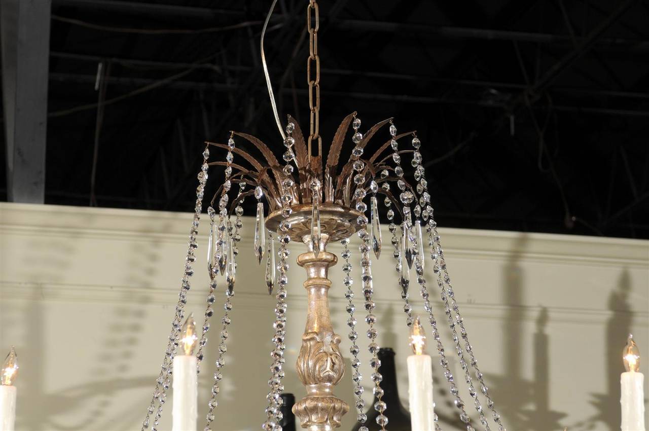 Silver Giltwood and Crystal Chandelier 1