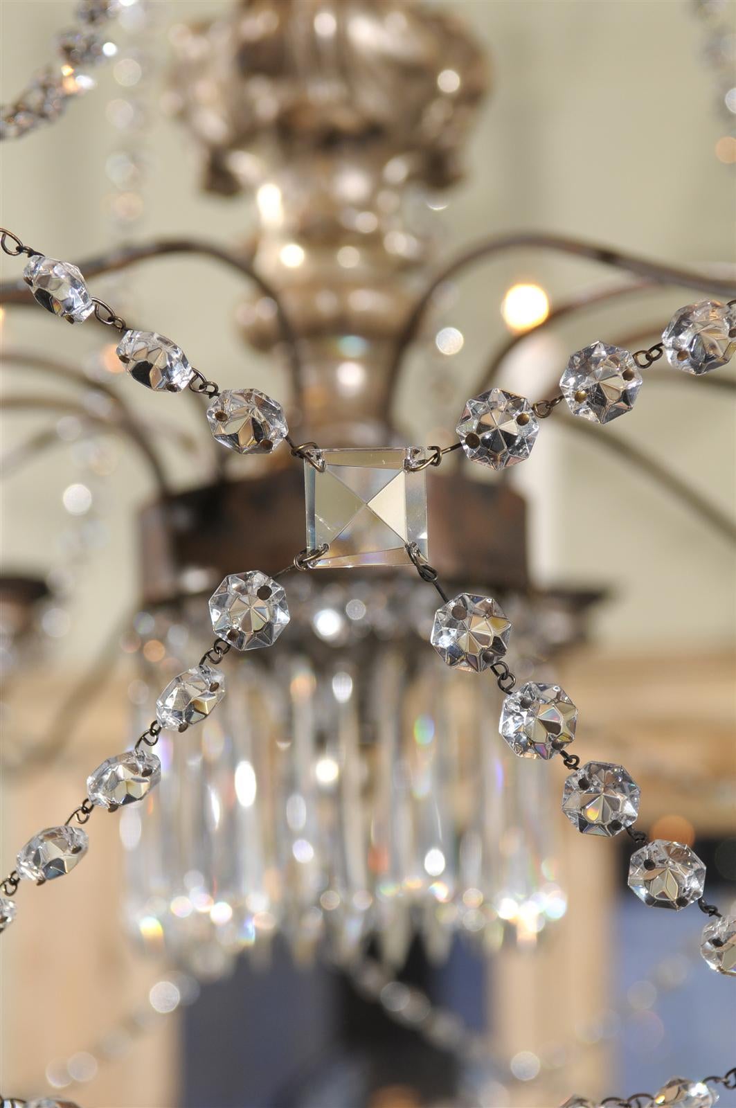 Silver Giltwood and Crystal Chandelier 3