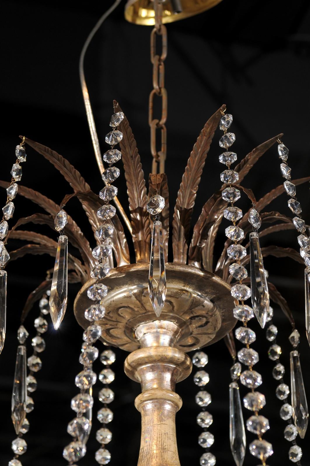 Silver Giltwood and Crystal Chandelier 6