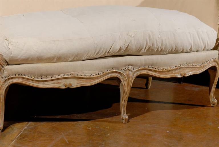 Fabric Early 19th Century Louis XV Style Giltwood Upholstered Settee