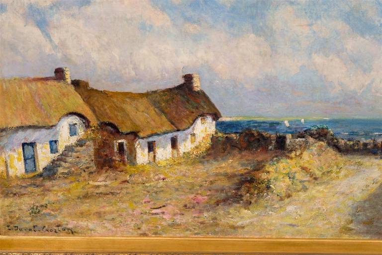 'Quiberon Coast in Brittany' Oil on Canvas Seaside Painting by Léon Duval-Gozlan For Sale 4