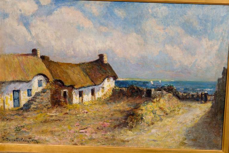 'Quiberon Coast in Brittany' Oil on Canvas Seaside Painting by Léon Duval-Gozlan For Sale 2
