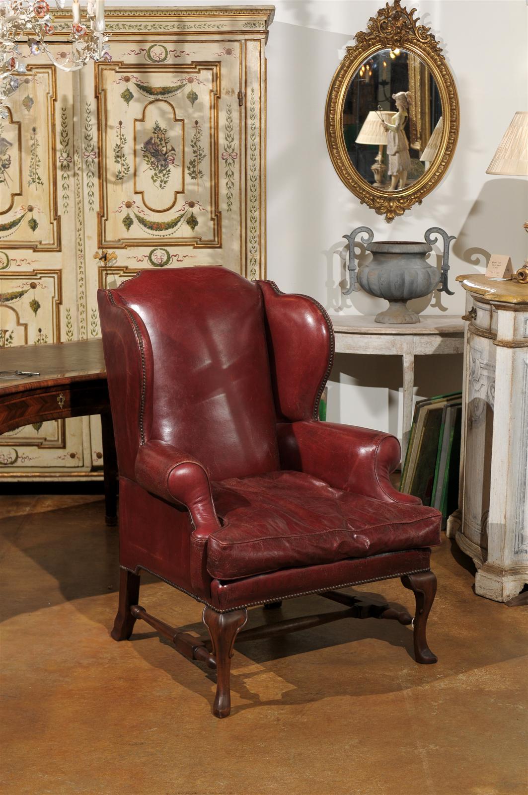 Late 19th Century English Wingback Chair In Excellent Condition In Atlanta, GA