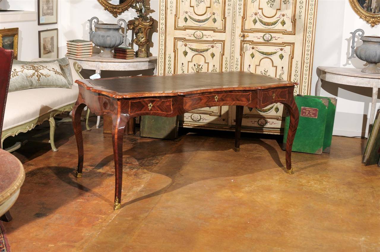 Late 19th Century Italian Mahogany Marquetry Inlaid Desk 7