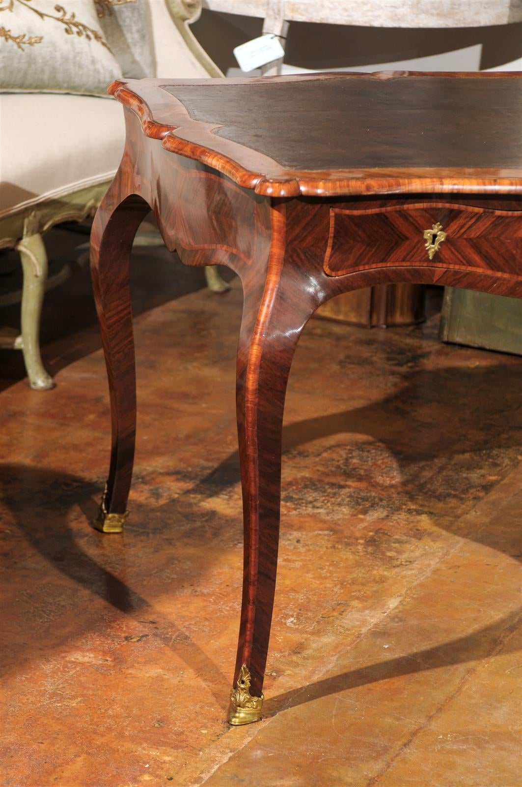 Late 19th Century Italian Mahogany Marquetry Inlaid Desk 1