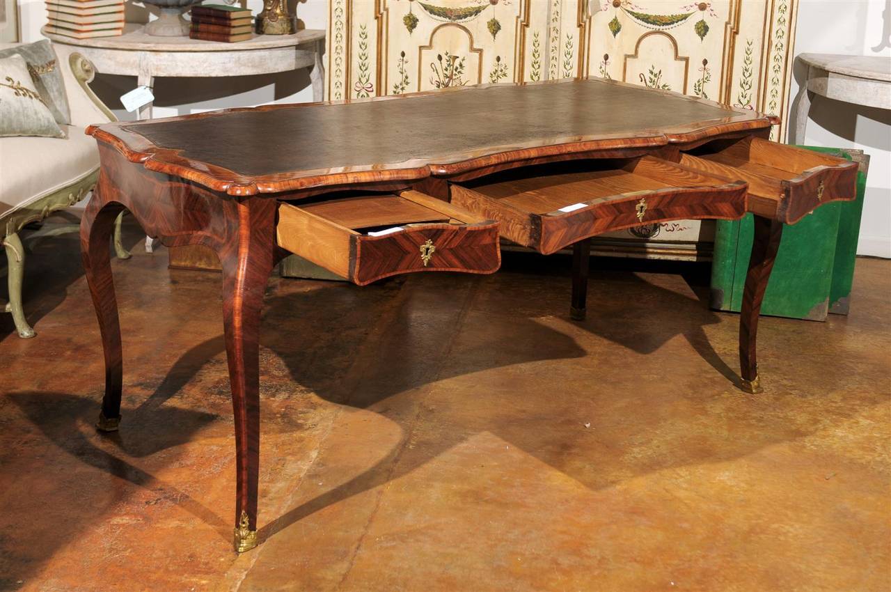 Late 19th Century Italian Mahogany Marquetry Inlaid Desk 6