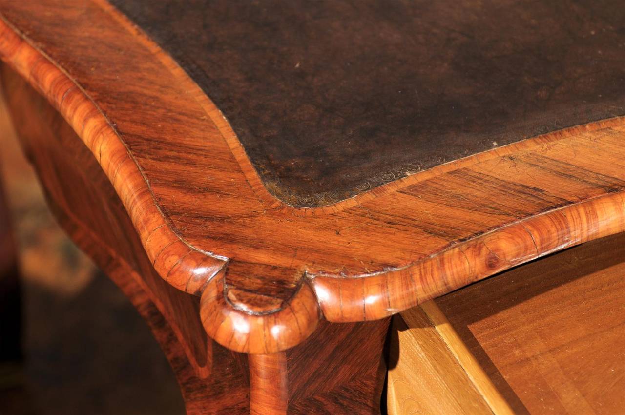 Late 19th Century Italian Mahogany Marquetry Inlaid Desk 4