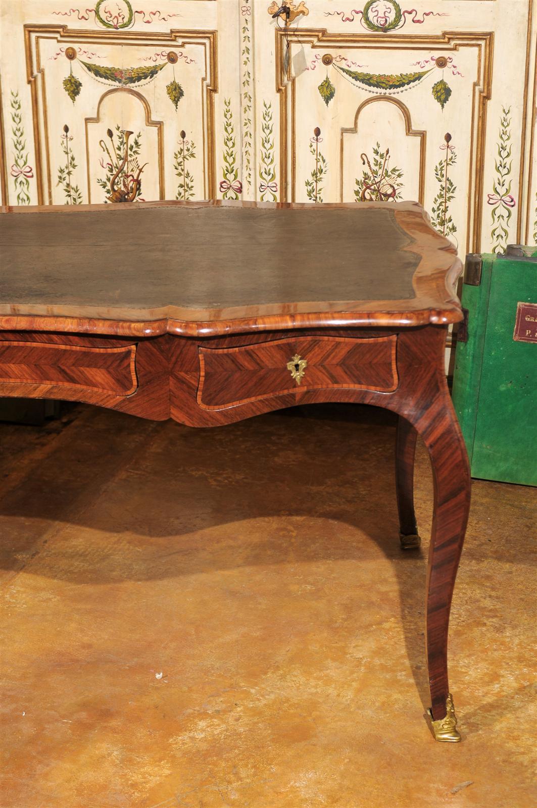 Late 19th Century Italian Mahogany Marquetry Inlaid Desk 5