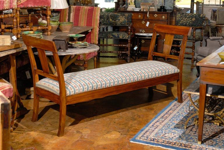 French Directoire Style Walnut Bench