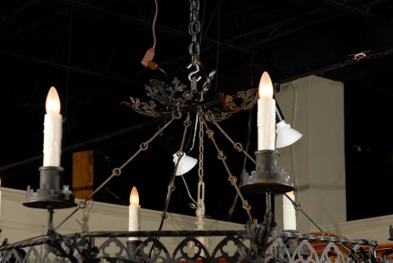 French Eight-Arm Iron Chandelier 1