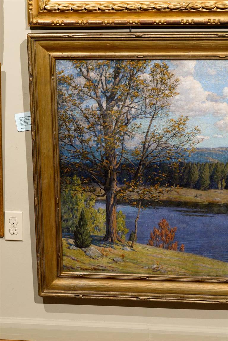 'View of the Hudson River Valley' Andrew Thomas Schwartz, O/C In Excellent Condition In Atlanta, GA
