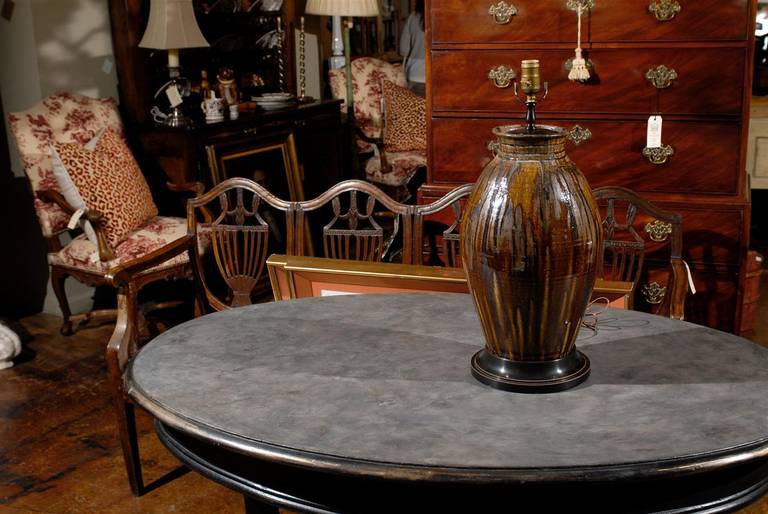 American Handmade North Carolina Ceramic Urn as Lamp