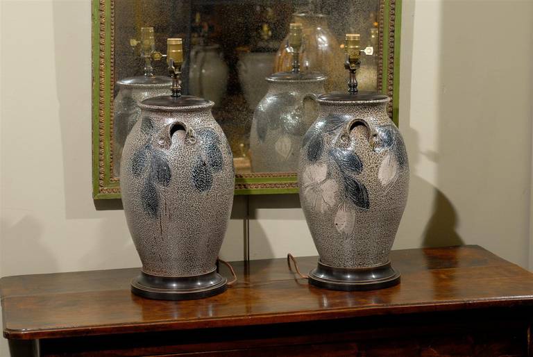 Pair of North Carolina Studio Pottery Urn Lamps 2