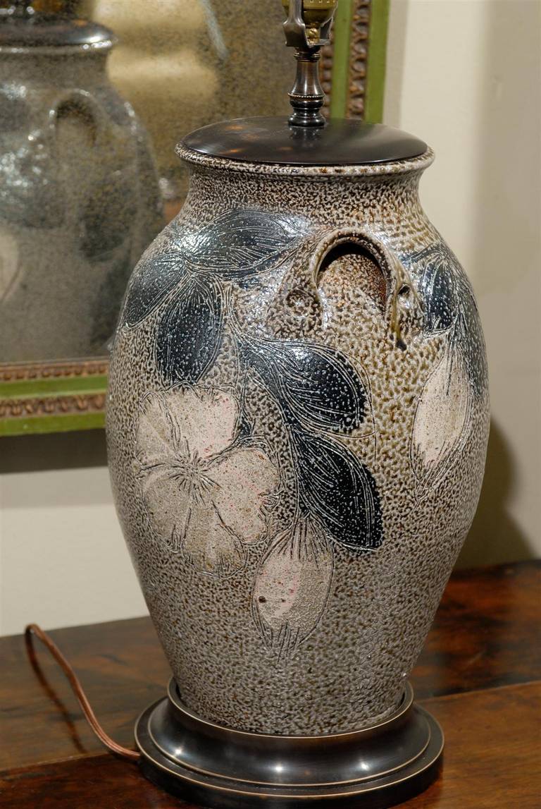 Pair of North Carolina Studio Pottery Urn Lamps 4