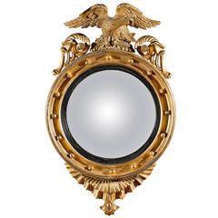 Gilt Convex Mirror with Eagle, English