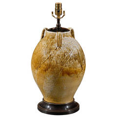 North Carolina Studio Pottery, Three-Handle Oriental Style Urn Lamp
