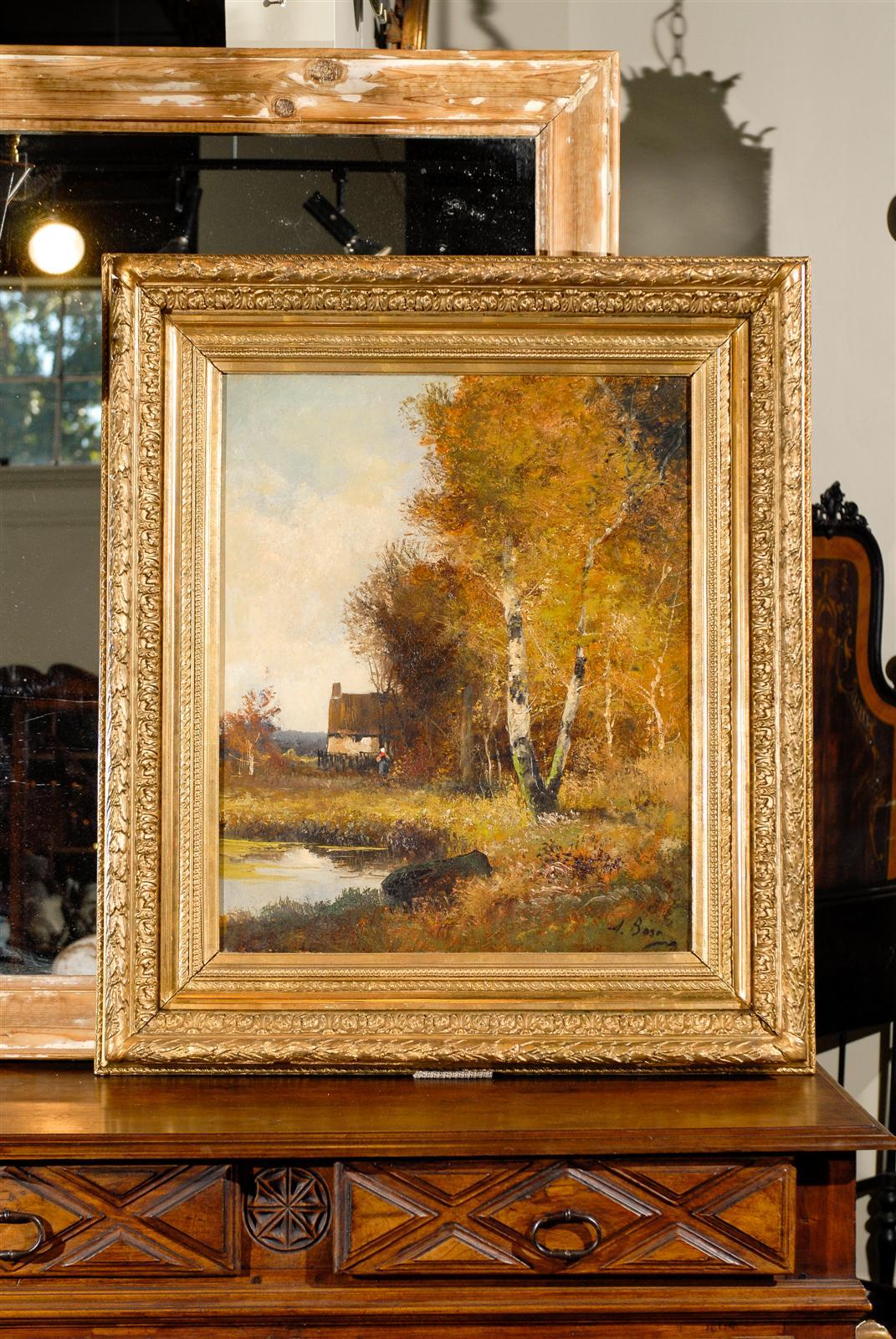 French Landscape Oil Painting In Excellent Condition In Atlanta, GA
