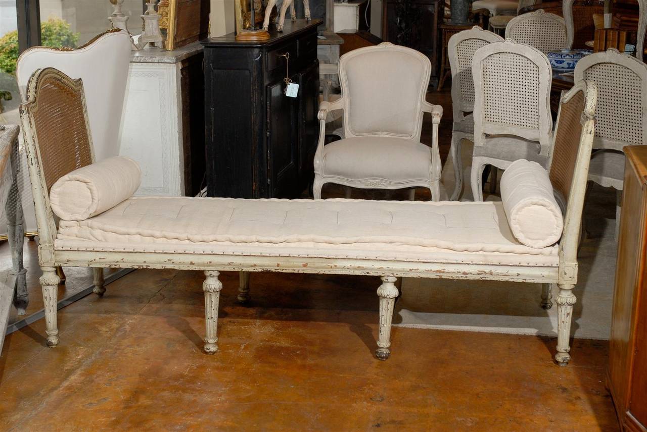 French Louis XVI Cane Bench In Excellent Condition In Atlanta, GA