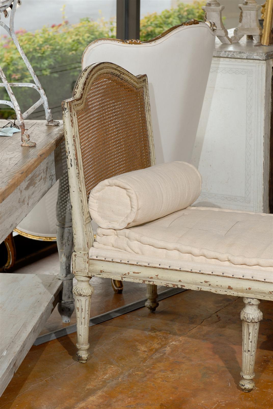 French Louis XVI Cane Bench 5