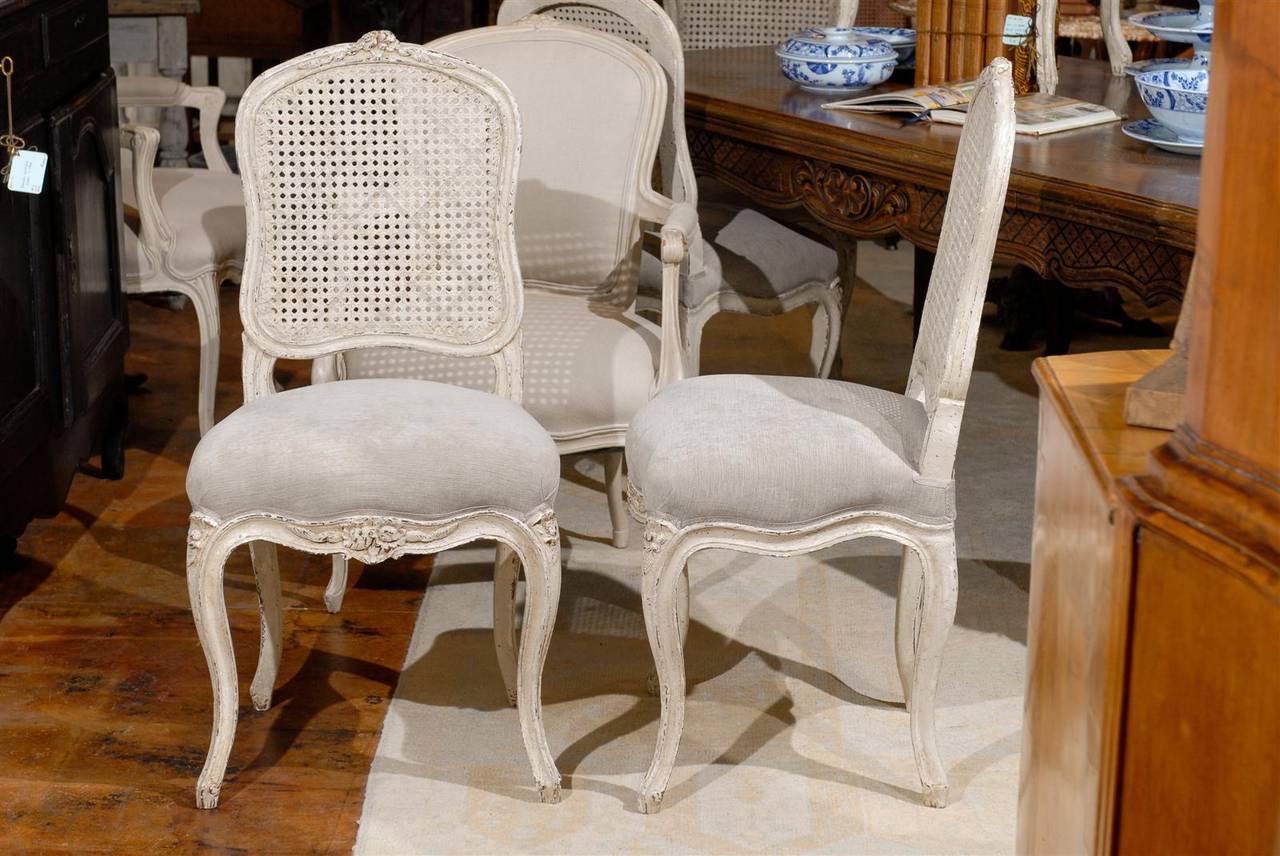 20th Century Set of Six French Cane Chairs
