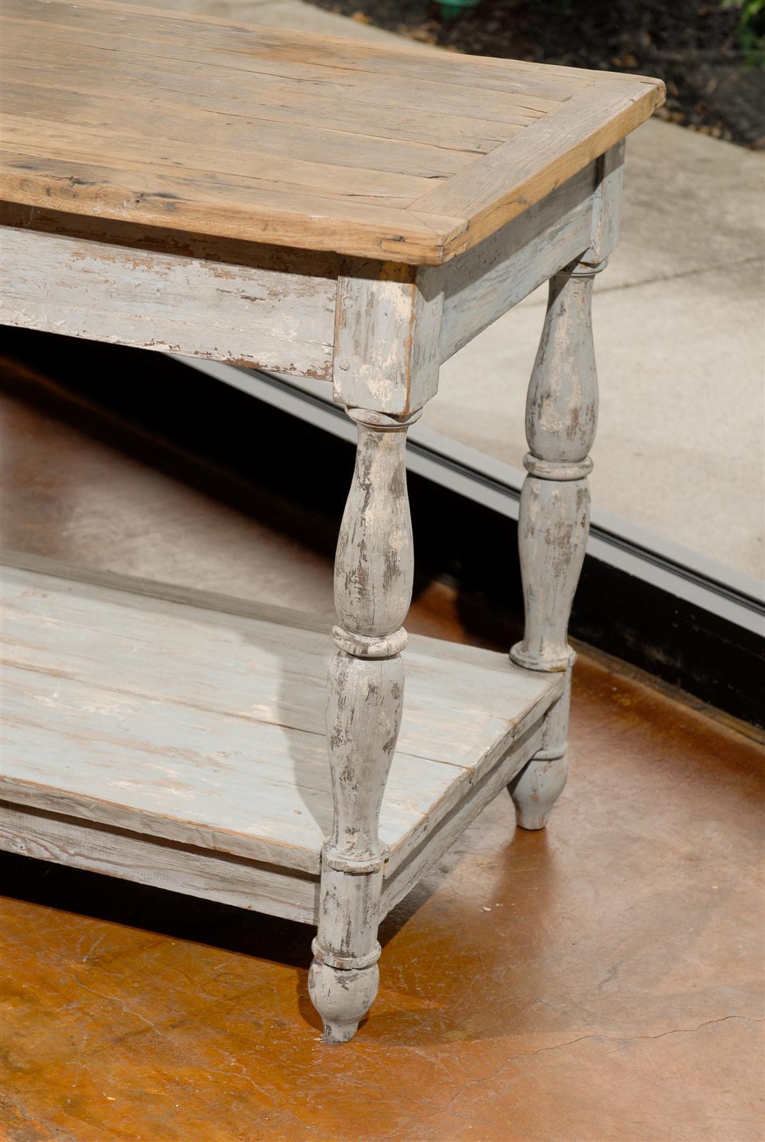 19th Century Painted Oak Drapers Table