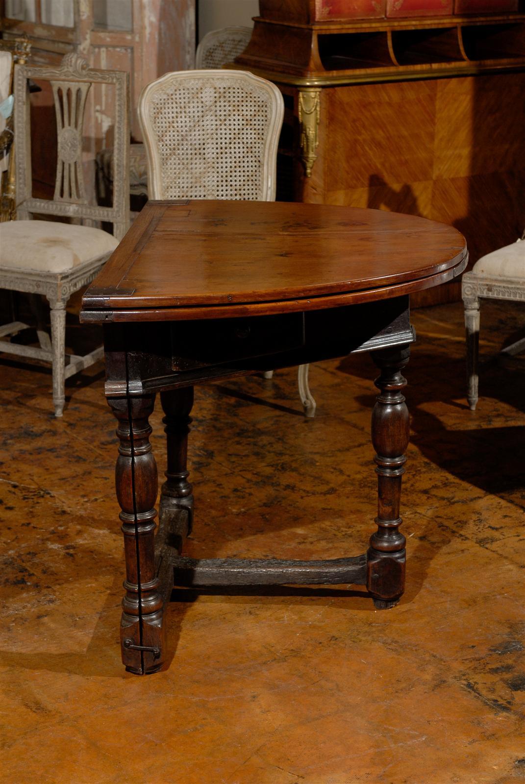 Unusual French Walnut Folding Table