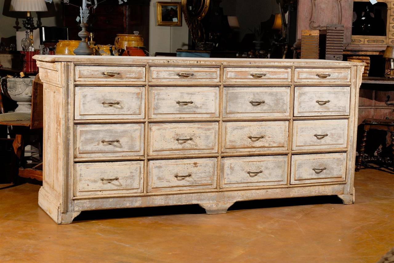 Antique French Painted Cabinets Shop Counter
