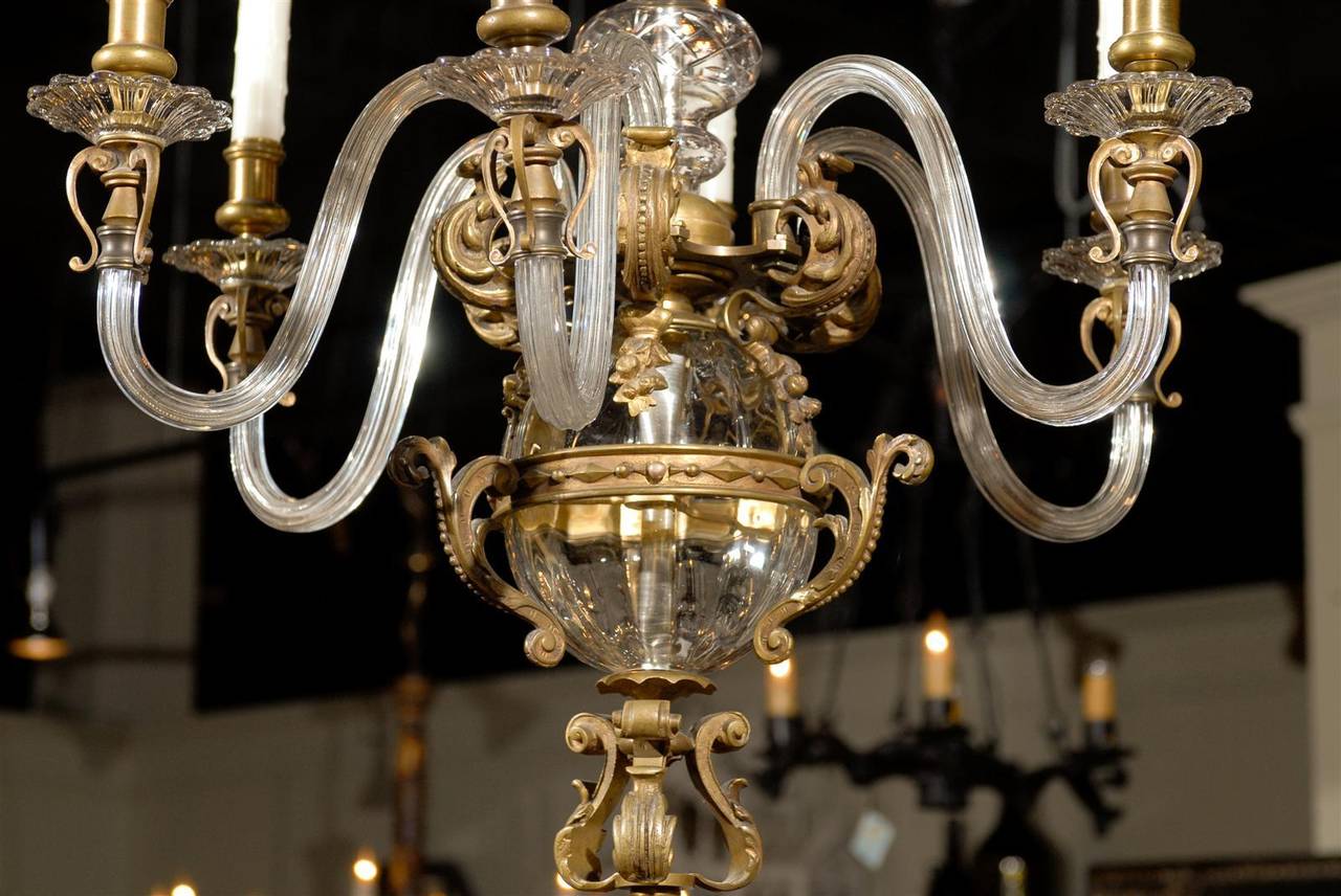 French Crystal and Bronze Chandelier 4