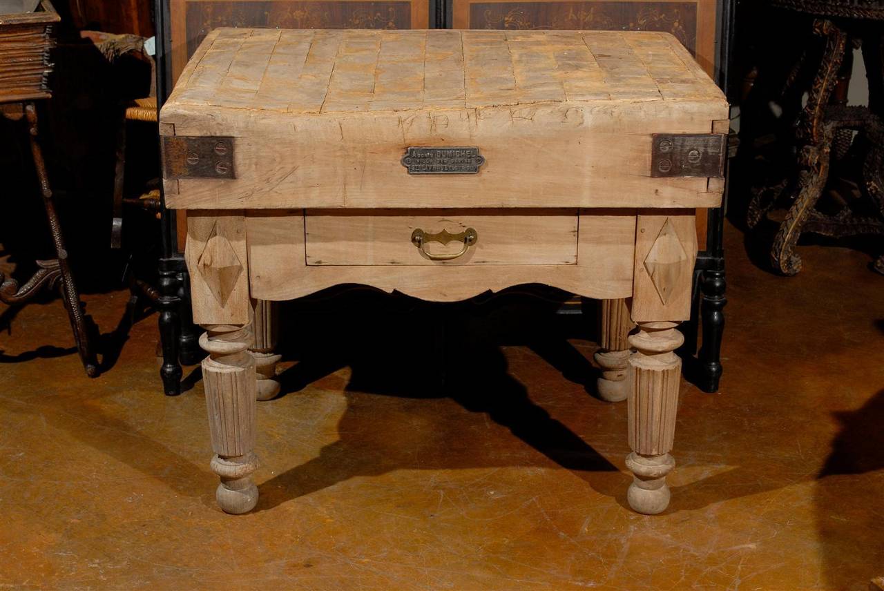 Wood Old Butcher Block Table