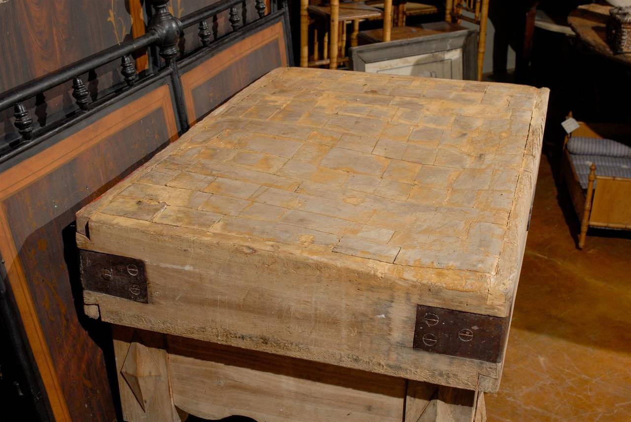 Old Butcher Block Table In Excellent Condition In Atlanta, GA