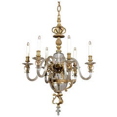 French Crystal and Bronze Chandelier