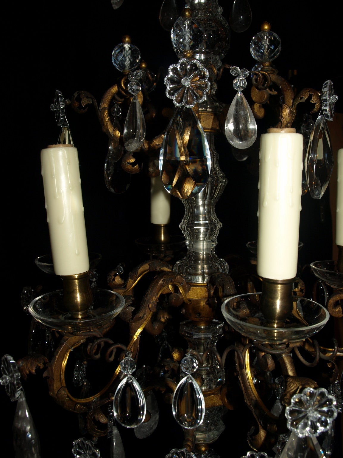 Crystal Antique Chandelier. Elegant Louis XV Chandelier For Sale