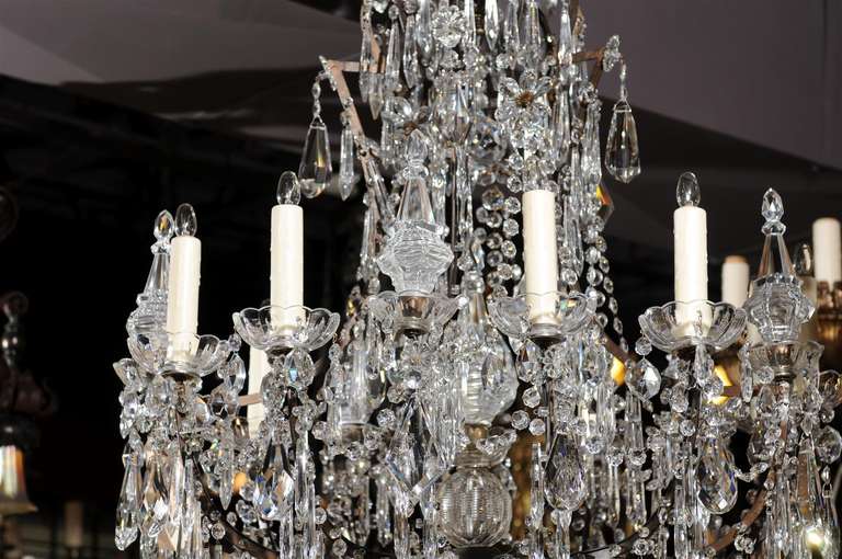 French Chandelier in Iron and Crystal 1