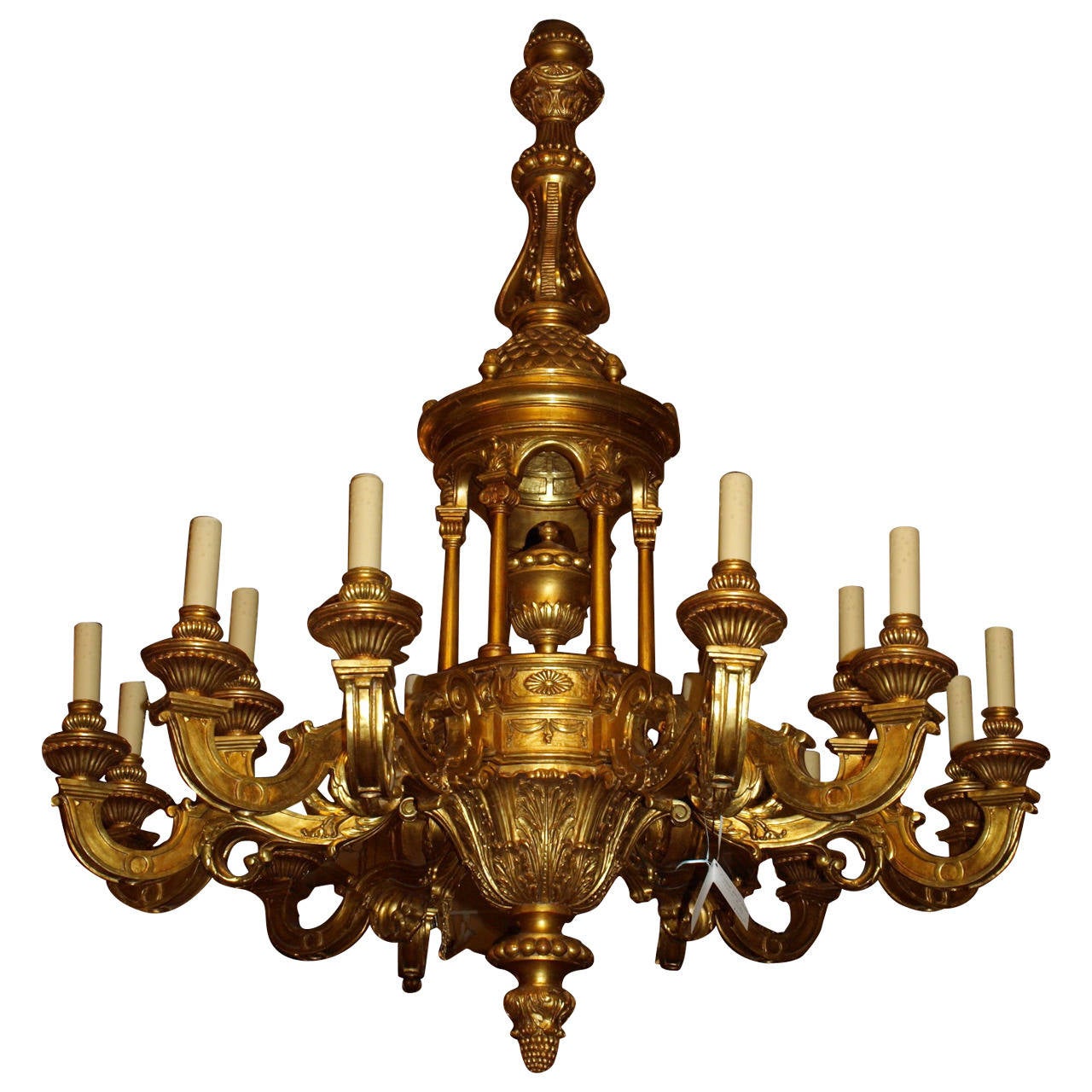 Antique Chandelier. Giltwood Chandelier For Sale at 1stdibs