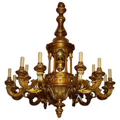 Antique Chandelier. Giltwood Chandelier 11