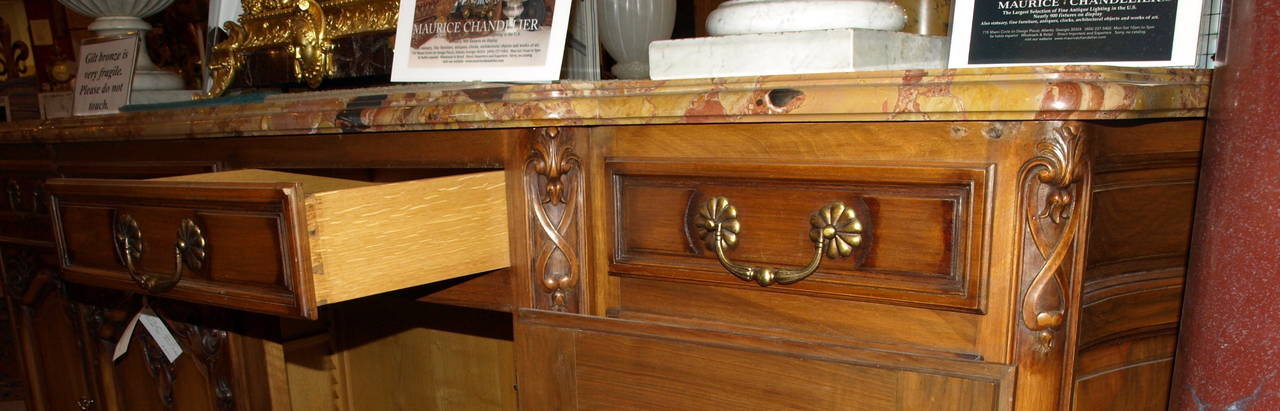 French Antique Marble-Topped Sideboard For Sale