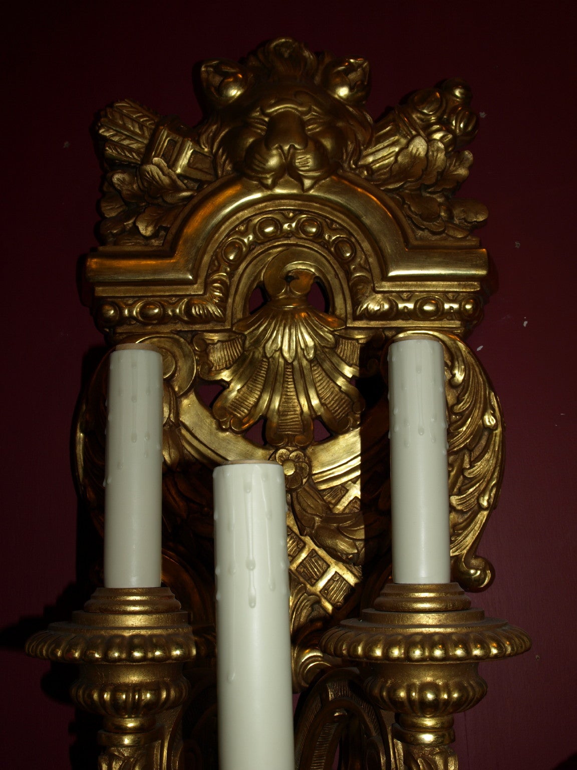 French Antique Magnificent Giltwood Sconces For Sale