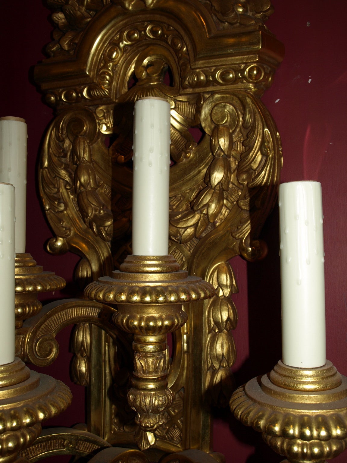 Regency Antique Magnificent Giltwood Sconces For Sale