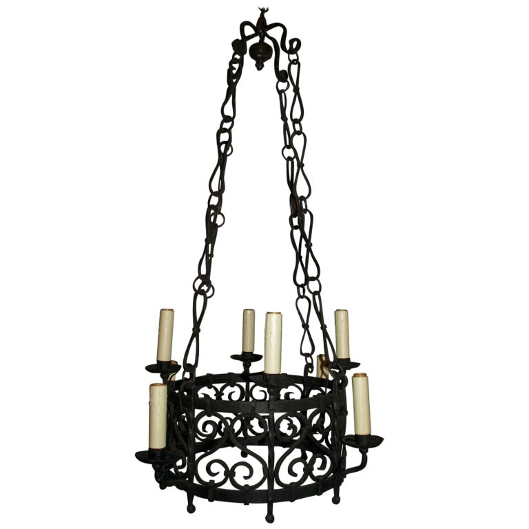Antique Chandelier. Iron Chandelier For Sale at 1stDibs